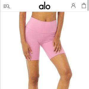 Alo High Waist Biker Short in Parisian Pink